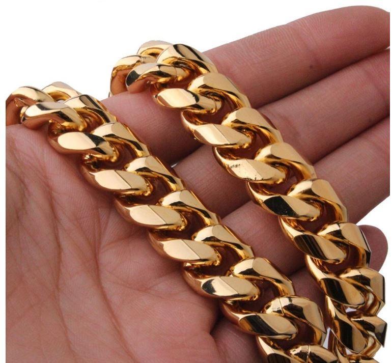 10mm Cuban Chain Set - Diamond Lock | Gold Nation