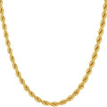 2mm Rope Chain 24k Gold Plated Necklaces