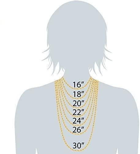 2mm Rope Chain 24k Gold Plated Necklaces