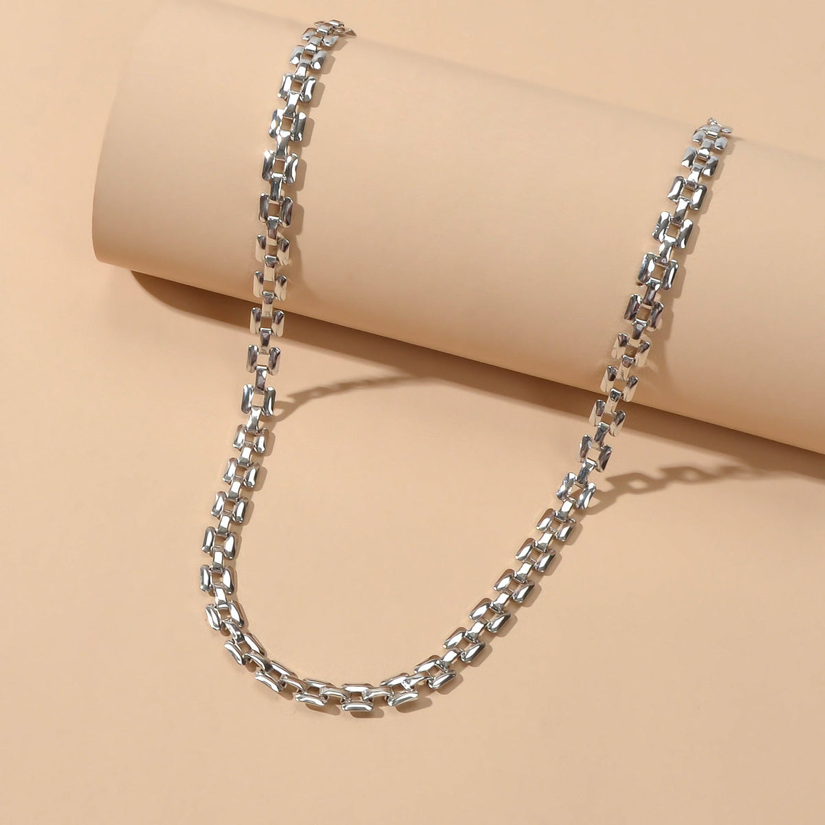 Female Jewellery Minimalist Gold Silver Link Chain Necklace Short Choker Collar