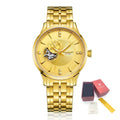 RUIMAS Gold Men Watch Luxury Stainless Steel Automatic Mechanical Watches Sapphire Glass Waterproof Wristwatch Relogio Masculino 6735