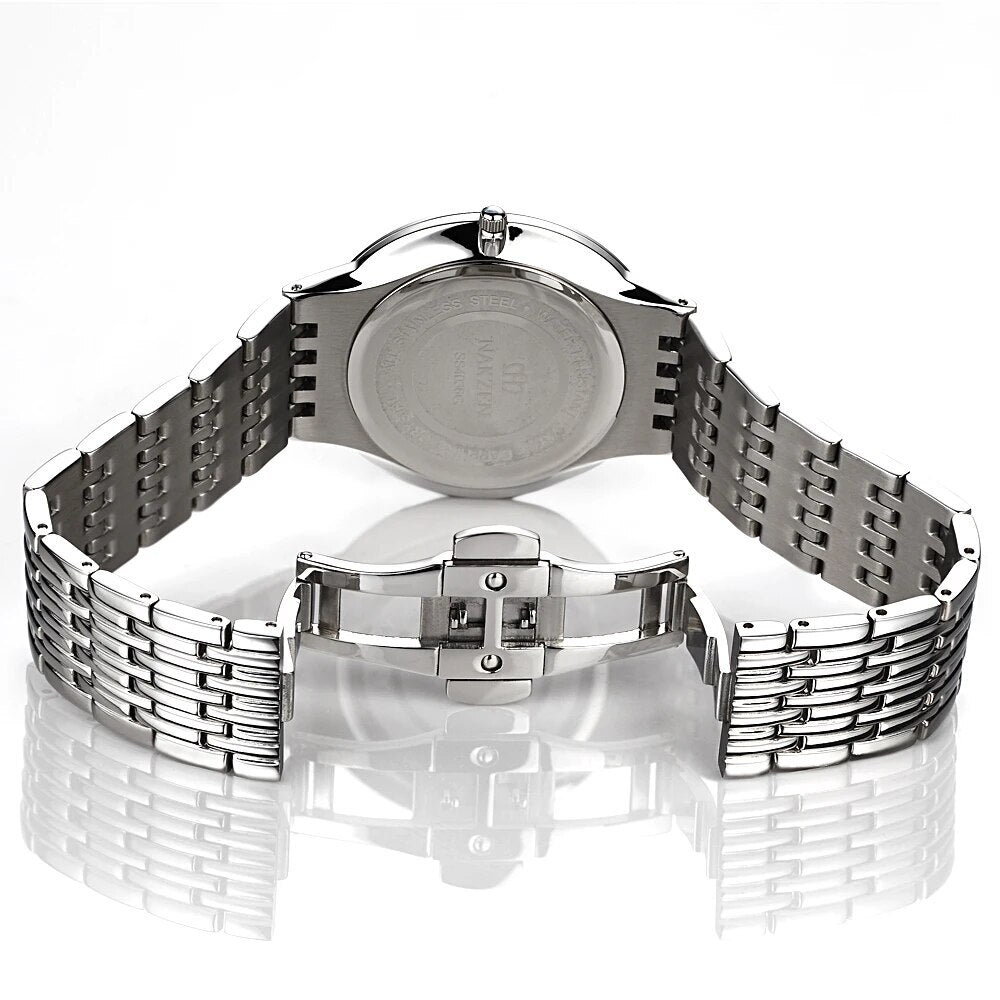 NAKZEN Diamond Men Watch Luxury Brand Sapphire Watches Mens Stainless Steel Black Gold Wristwatch Male Clock Relogio Masculino 4036