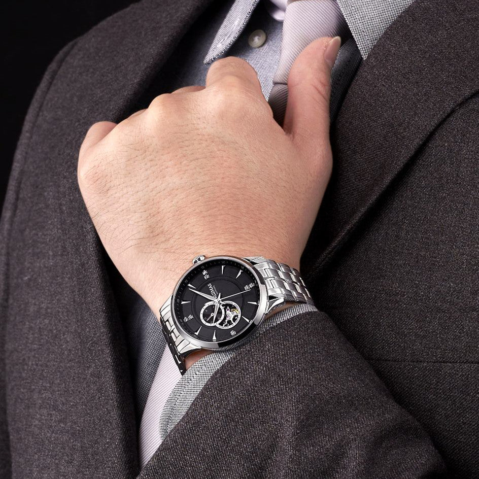 RUIMAS Gold Men Watch Luxury Stainless Steel Automatic Mechanical Watches Sapphire Glass Waterproof Wristwatch Relogio Masculino 6735