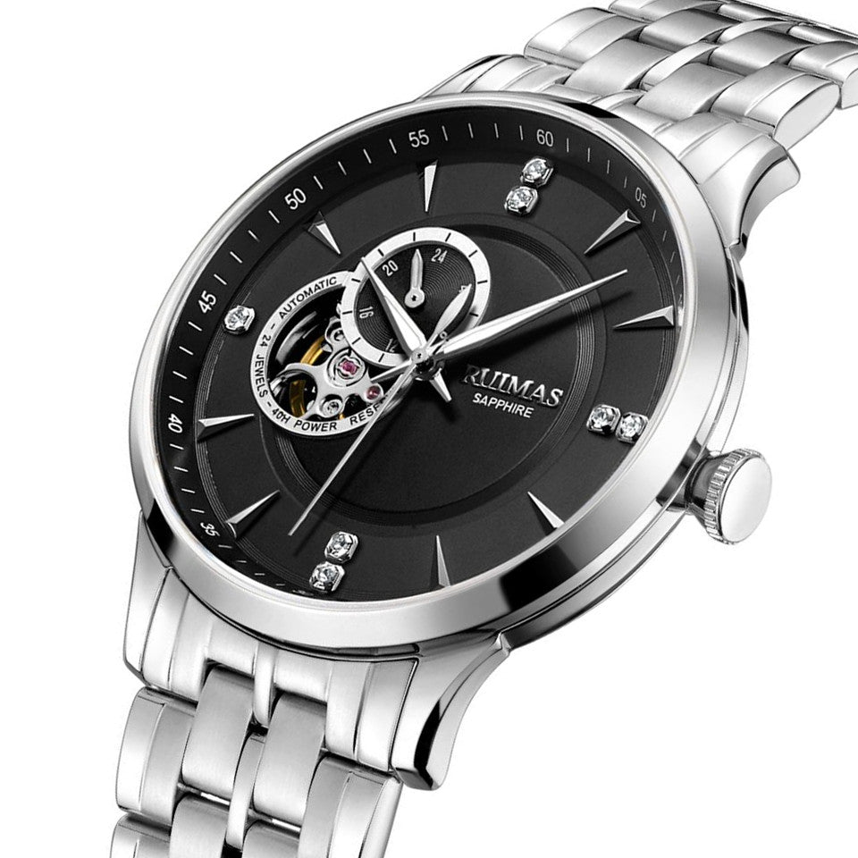 RUIMAS Gold Men Watch Luxury Stainless Steel Automatic Mechanical Watches Sapphire Glass Waterproof Wristwatch Relogio Masculino 6735