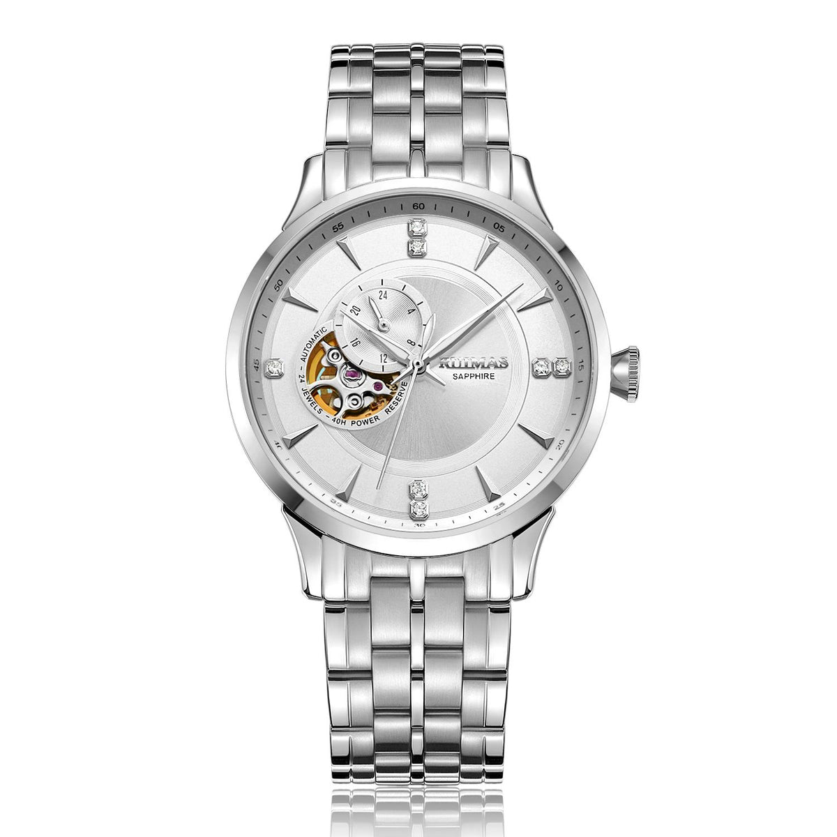 RUIMAS Gold Men Watch Luxury Stainless Steel Automatic Mechanical Watches Sapphire Glass Waterproof Wristwatch Relogio Masculino 6735