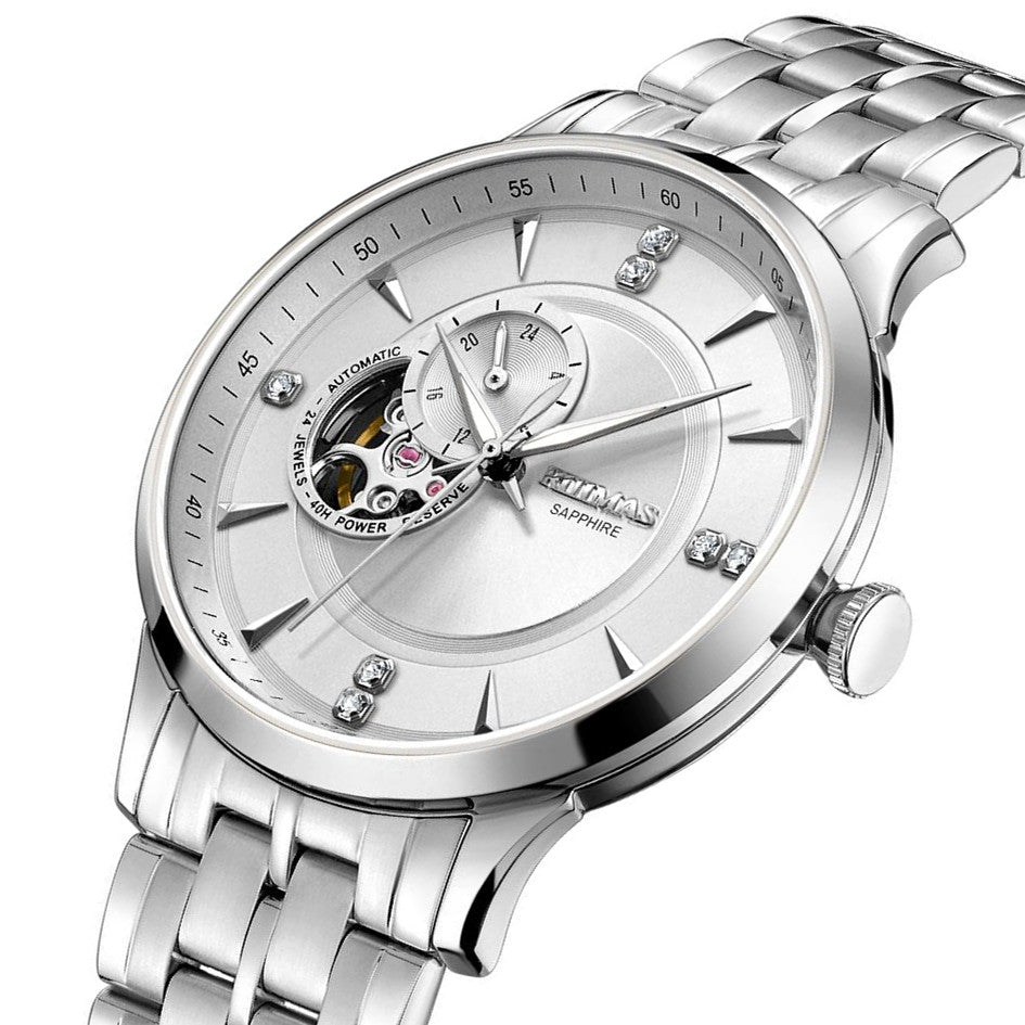 RUIMAS Gold Men Watch Luxury Stainless Steel Automatic Mechanical Watches Sapphire Glass Waterproof Wristwatch Relogio Masculino 6735