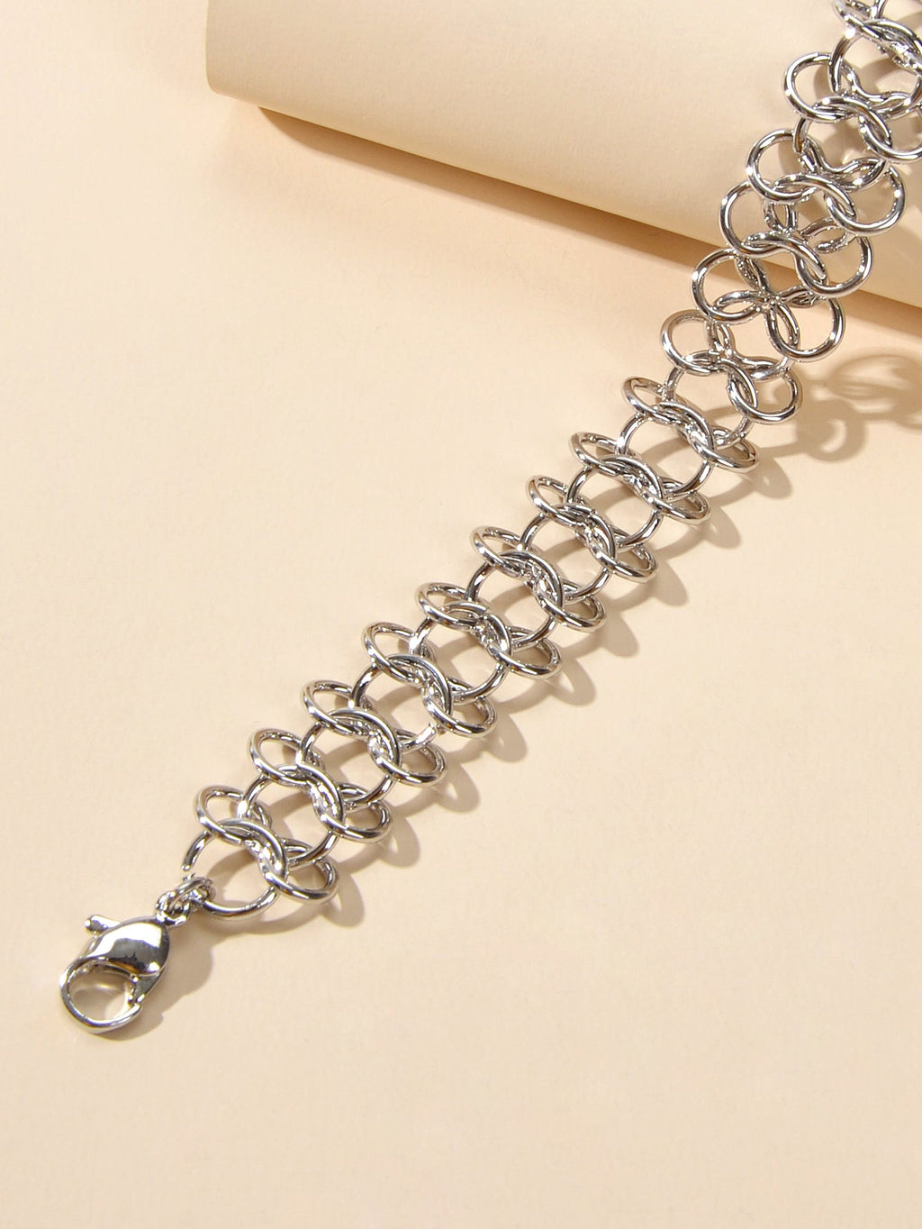 Punk Jewelry Silver Link Lock Chain Short Statement Necklace Choker Accessories