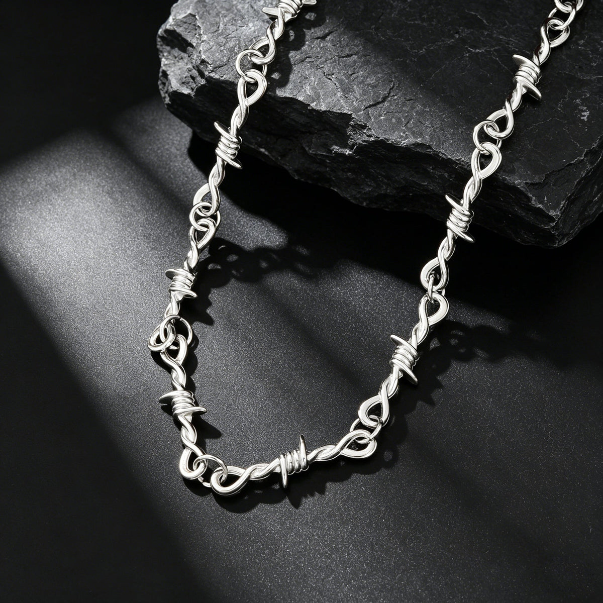 1 pc Punk Rock Style Silver Link Chain Collar Necklace Daily Music Festival Gothic Jewelry