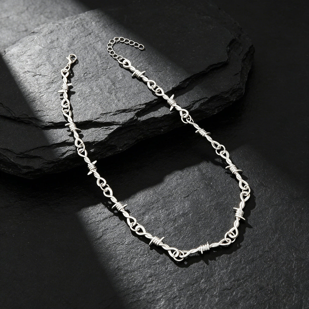 1 pc Punk Rock Style Silver Link Chain Collar Necklace Daily Music Festival Gothic Jewelry