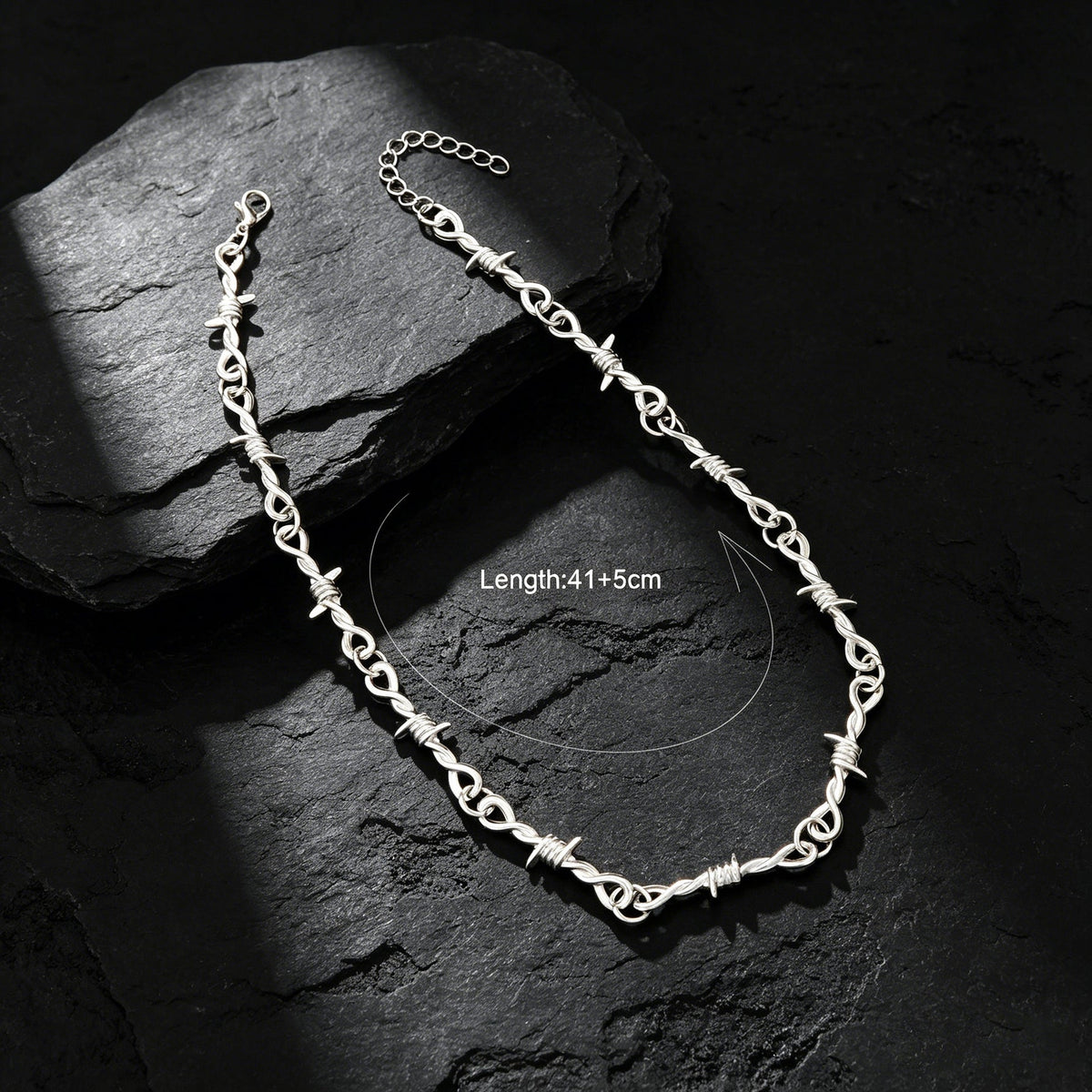 1 pc Punk Rock Style Silver Link Chain Collar Necklace Daily Music Festival Gothic Jewelry