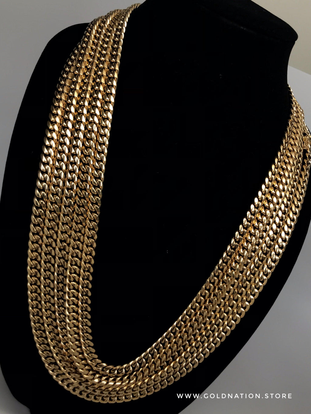 8mm Miami Cuban Link Box Lock Necklace Jewelry Set