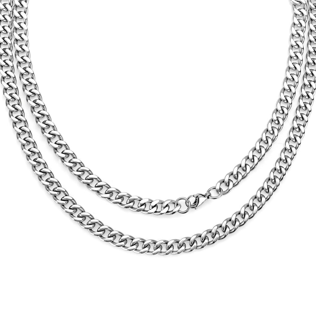 Pure Titanium Curb Chain Necklace for Men & Women – Hypoallergenic Lightweight Jewelry