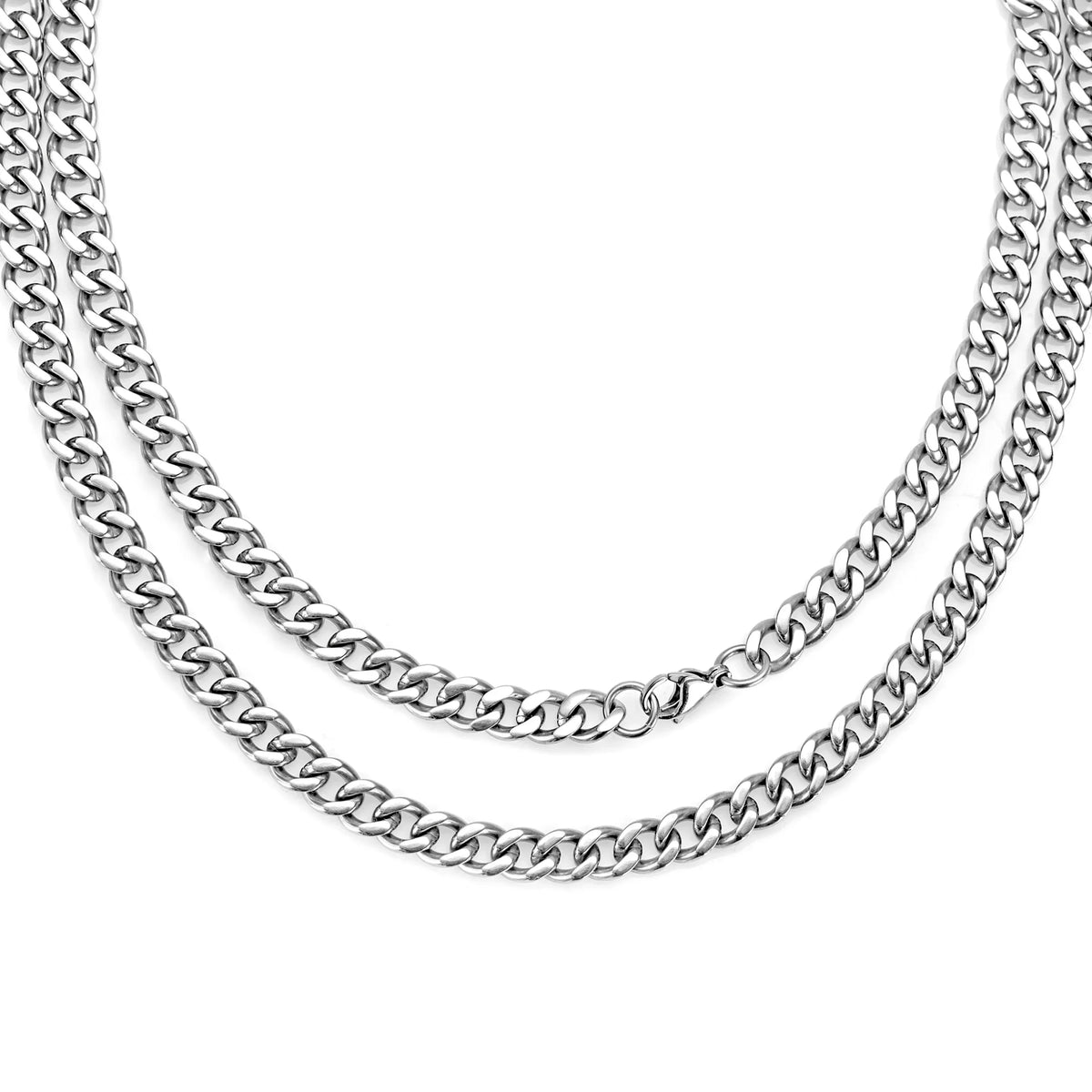 Pure Titanium Curb Chain Necklace for Men & Women – Hypoallergenic Lightweight Jewelry
