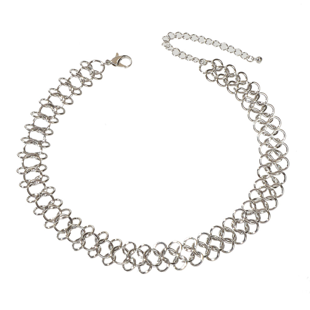 Punk Jewelry Silver Link Lock Chain Short Statement Necklace Choker Accessories