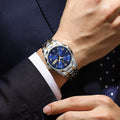 Color: Gold - POEDAGAR Top Luxury Men Quartz Watch For Men Sports Waterproof Luminous Stainless Ste