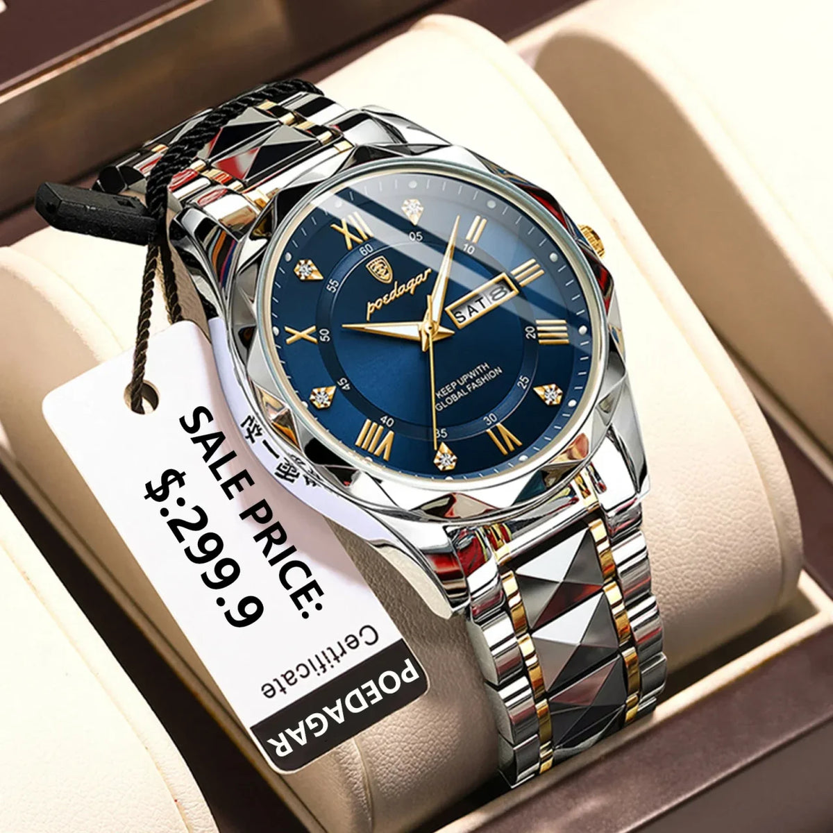 Color: Gold - POEDAGAR Top Luxury Men Quartz Watch For Men Sports Waterproof Luminous Stainless Ste