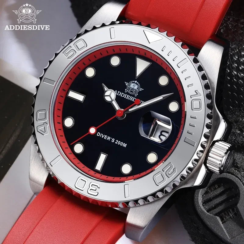 Color: Gold - ADDIESDIVE Rotatable Bezel Watch For Men 41mm Quartz Watch Stainless Seel BGW9 Lumino