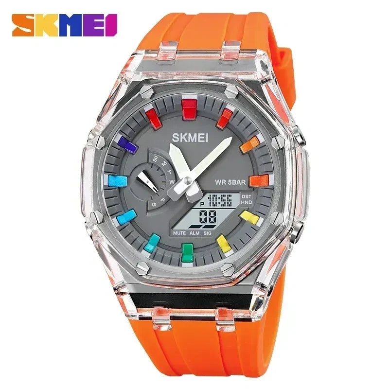 Color: Gold, Ships From: CHINA - SKMEI Waterproof Men Watch Countdown Stopwatch Led Light Electroni
