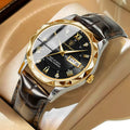 Color: Gold - POEDAGAR Luxury Business Man Wristwatch Waterproof Luminous Date Week Men Watch For M
