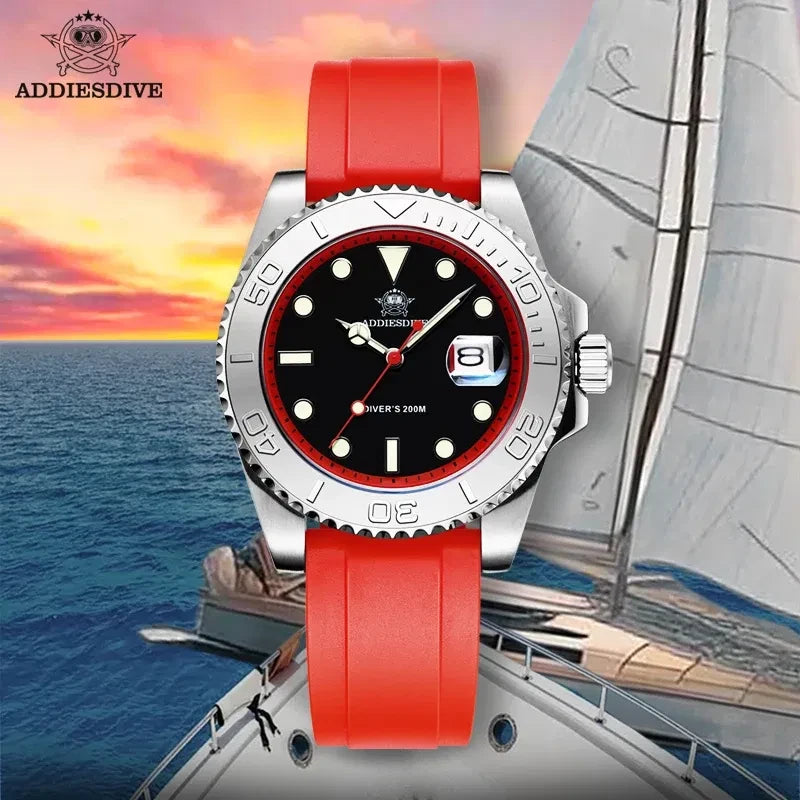 Color: Gold - ADDIESDIVE Rotatable Bezel Watch For Men 41mm Quartz Watch Stainless Seel BGW9 Lumino