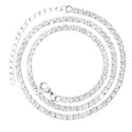 Prong Cuban Link Chain Necklace Rhinestone (A0924SL)