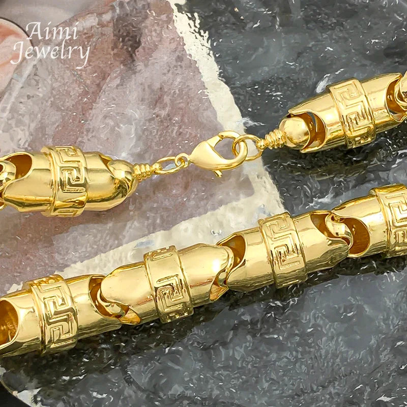 75cm 18K Gold-Plated Bold Chain Necklace – Hip Hop Fashion Jewelry for Men