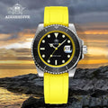 Color: Gold - ADDIESDIVE Rotatable Bezel Watch For Men 41mm Quartz Watch Stainless Seel BGW9 Lumino