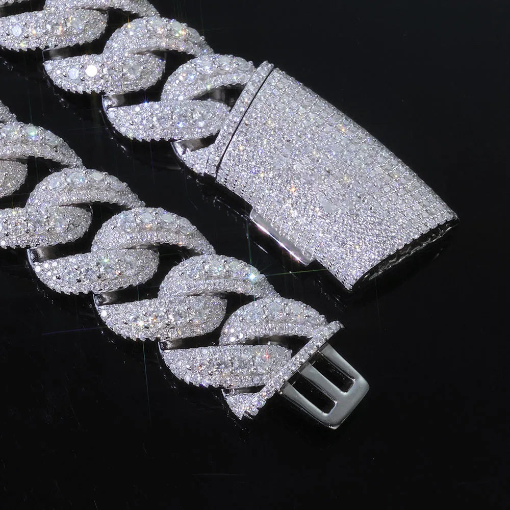 22mm Rose Gold Iced Miami Cuban Link Necklace – Zircon Hip-Hop Chain
