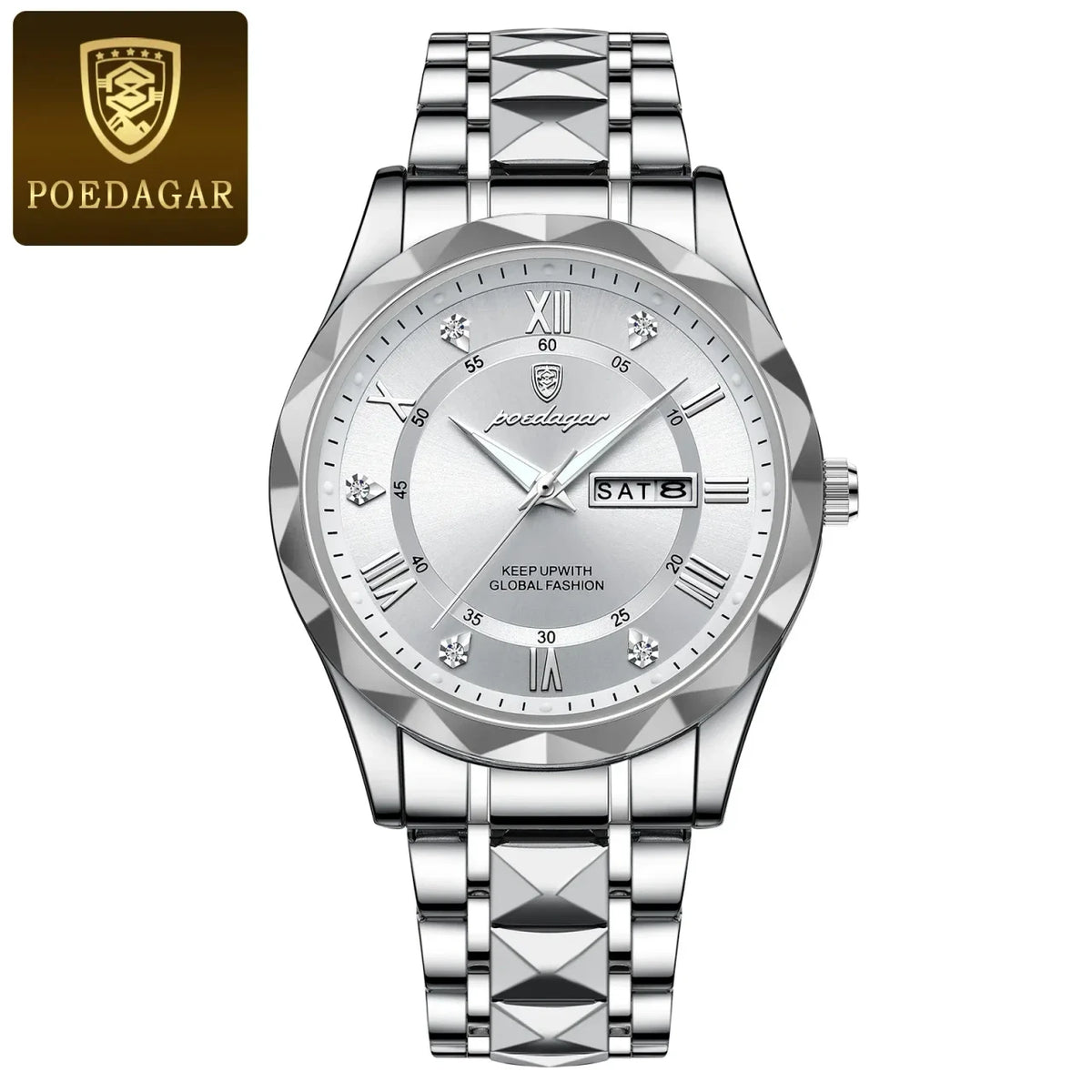 Color: Gold - POEDAGAR Top Luxury Men Quartz Watch For Men Sports Waterproof Luminous Stainless Ste