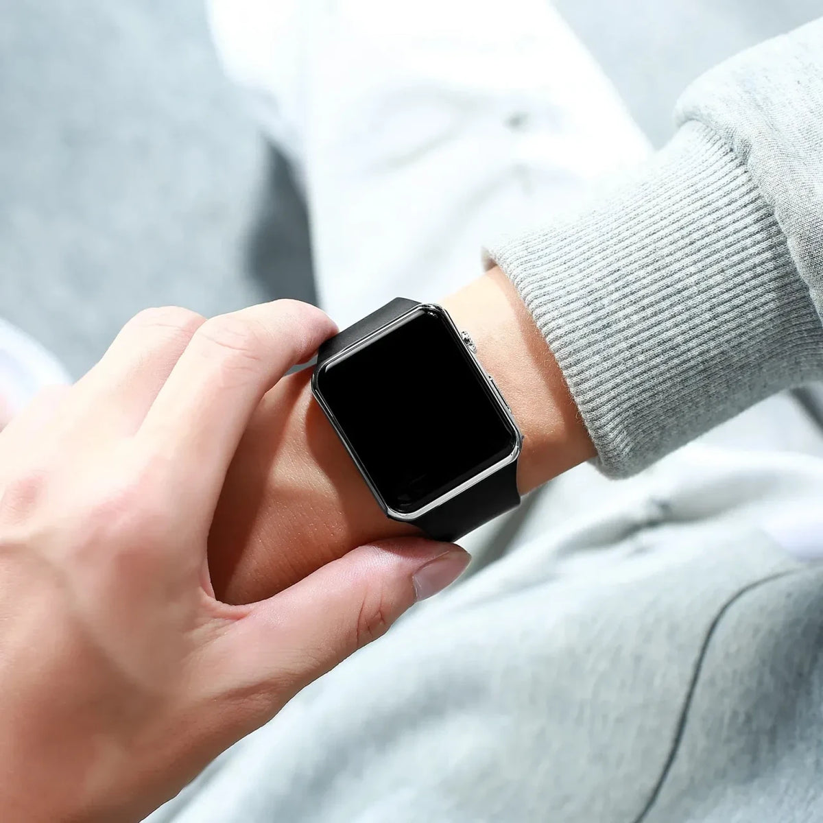 Color: Gold - Simple Digital Watch for Men Women Fashion Sport LED Electronic Watch Black Silicone