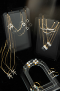 Dangling Diamond Solid Bead Necklace