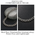 Pure Titanium Curb Chain Necklace for Men & Women – Hypoallergenic Lightweight Jewelry