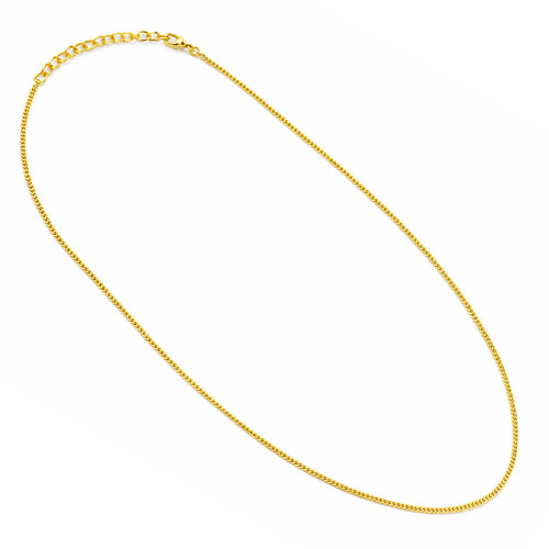 18K Gold Plated Curb Chain Necklace for Men & Women TGC1001